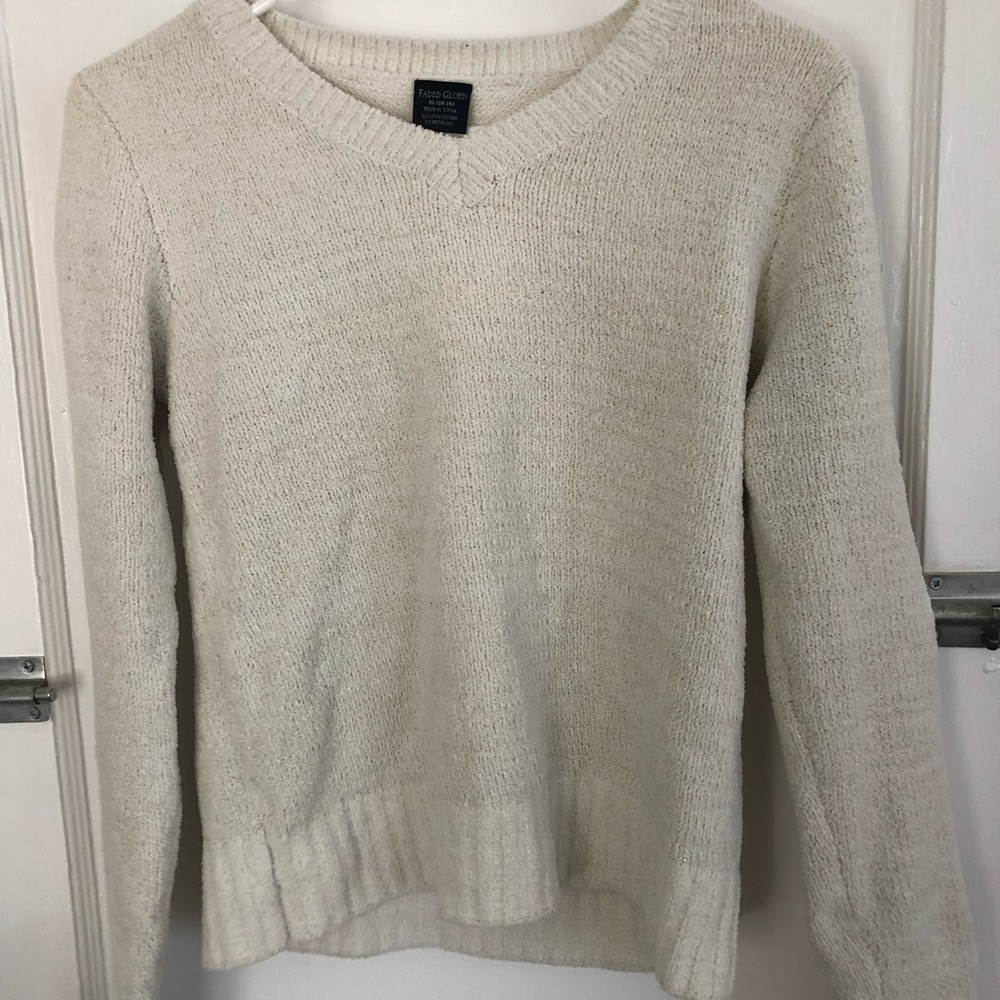 CHILDS XL. (14/16) Cream color sweater, sparkles
